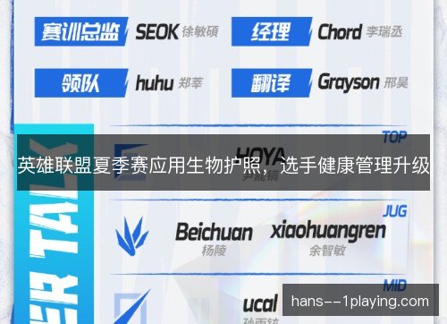 英雄联盟夏季赛应用生物护照，选手健康管理升级